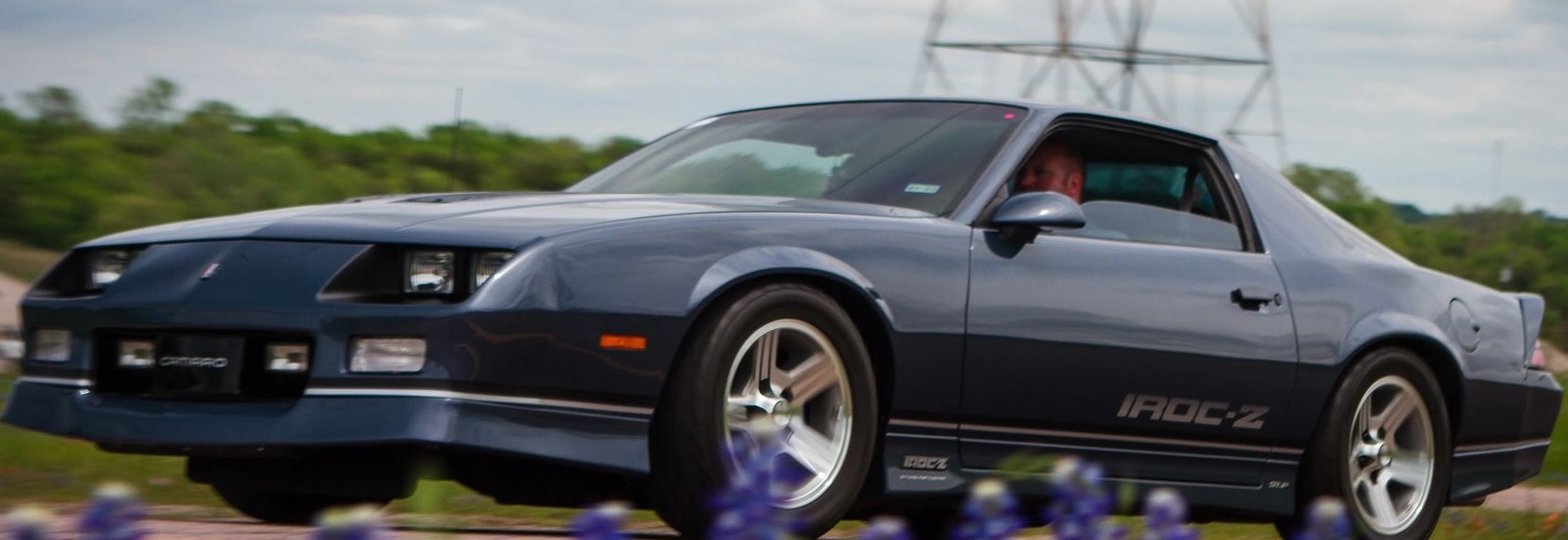 IROC-Z Camaro with Texas bluebonnets